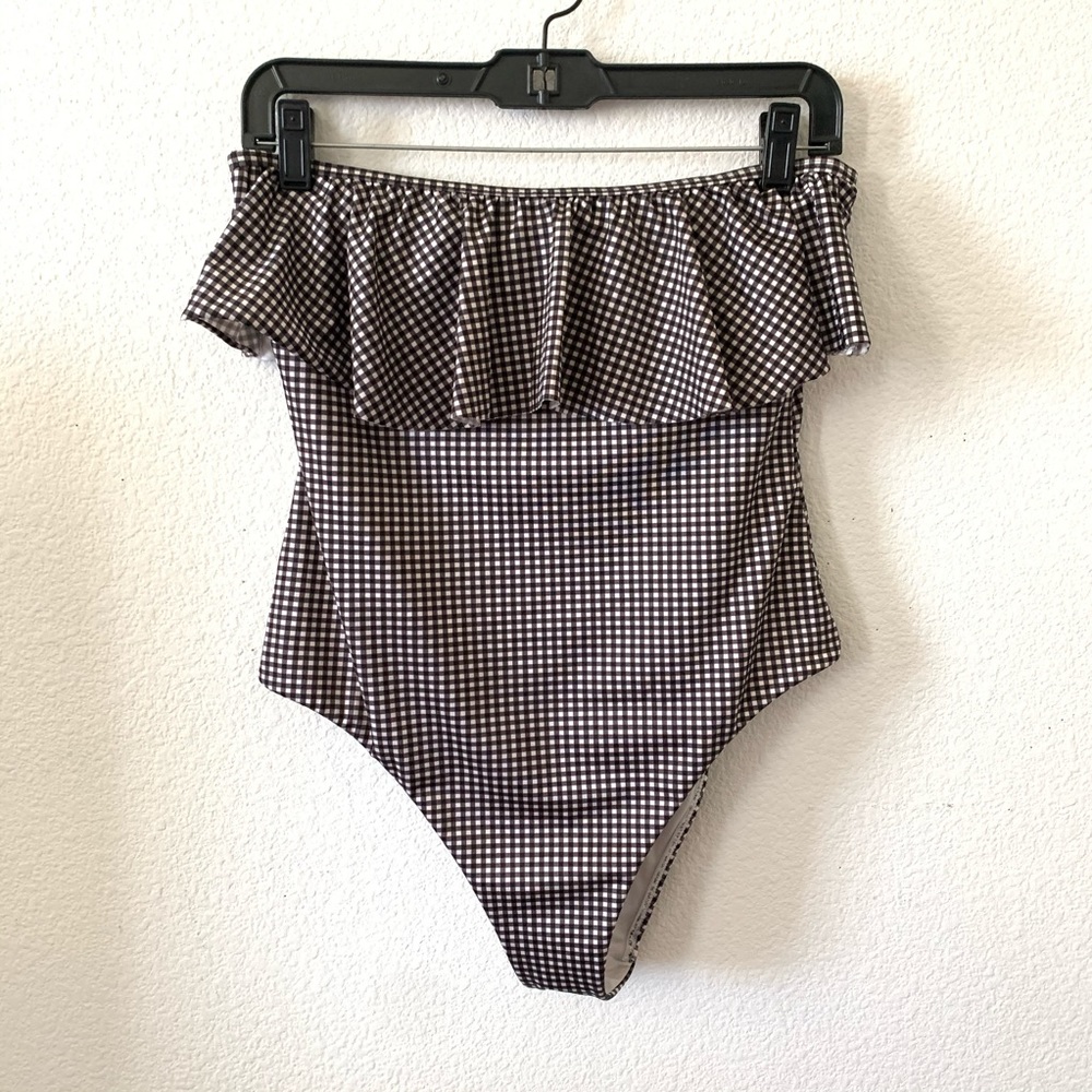 One piece off the shoulders bathing suit